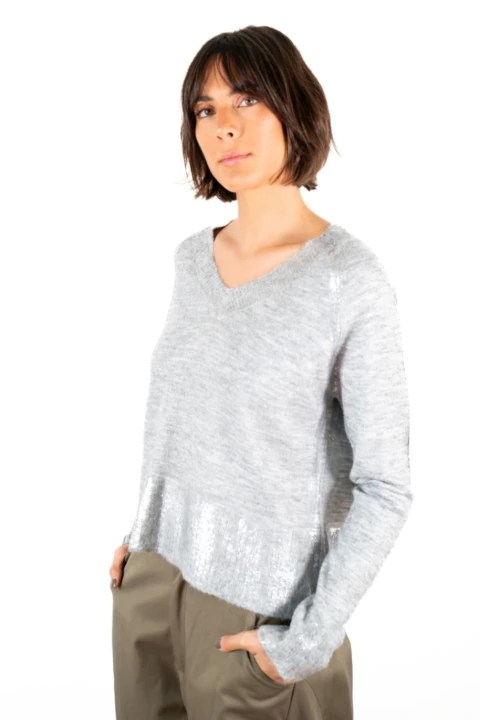 Sweater Foil Kai Gris ANONIMAS