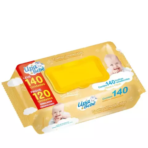 Toalhas Umedecidas Upa Bebê c/140 unidades