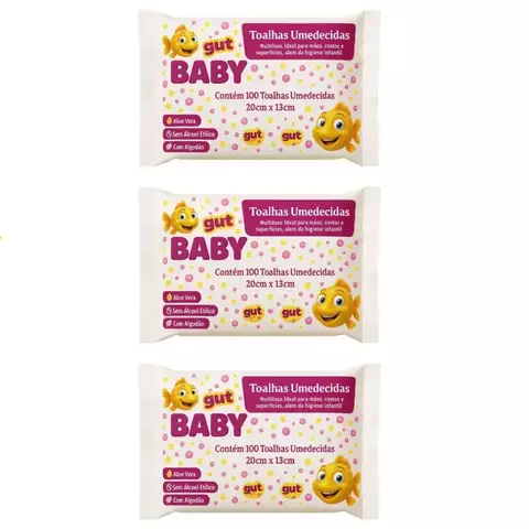 Kit Toalhas Umedecidas Gut Gut Baby 3 unidades - comprar online