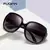 Óculos de sol feminino design elegante redondo oversized polarizado Fuqian