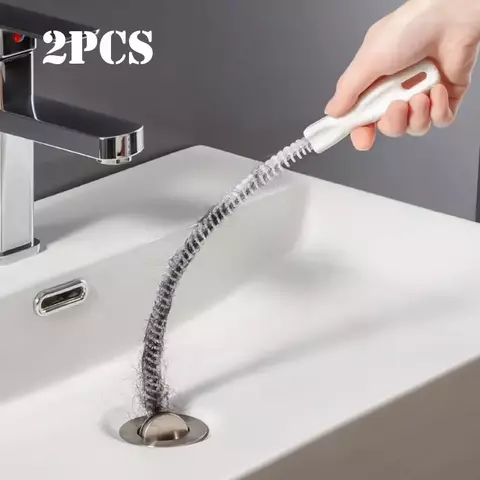 Escova Longa de Limpeza para Pia e Tubos – Ferramenta de Desentupimento Doméstico