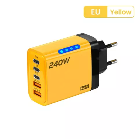 Carregador Rápido 5 Portas USB-C PD 3.0 – Multi Dispositivos com Plug UE/EUA KO-75