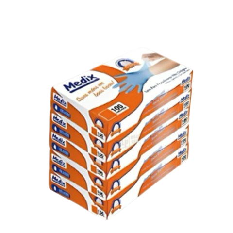 Kit 5 caixas de luvas nitrilica sem pó azul com 500 unidades Medix - Cód. 12200-CX5 - comprar online