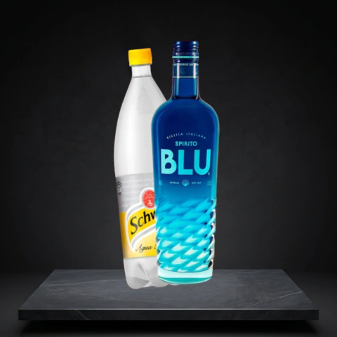 COMBO X 1 botella de GIN SPIRITO BLU + botella AGUA TONICA SCHWEPPES