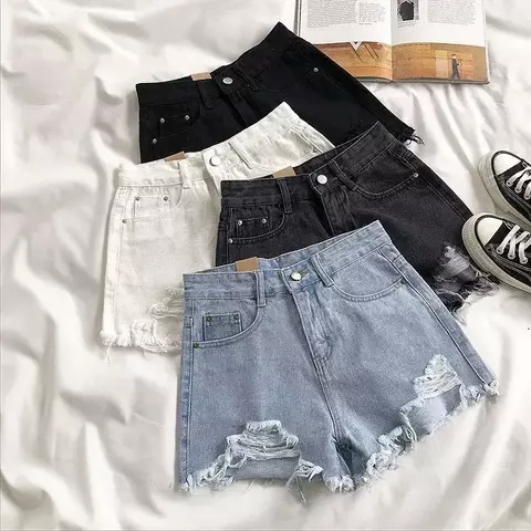 Short jeans Linglsix , rasgado, cintura alta - comprar online