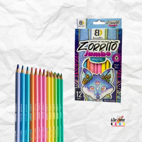 Colores zorrito largos pastel 12 piezas