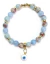 Pulseira Feminina Artesanal Jaspe Azul E Olho Grego Luxo na internet