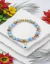 Pulseira Feminina Artesanal Jaspe Azul E Olho Grego Luxo - loja online