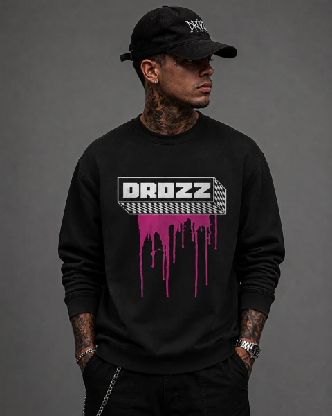 Moletom S/ Touca Drozz Pink Tint Black