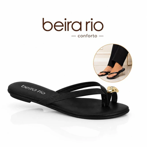 Rasteirinha Beira Rio Elegance - Preto