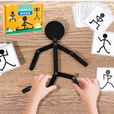 Jogo de Poses com Boneco Articulado – Coordenação Motora, Percepção Visual e Criatividade