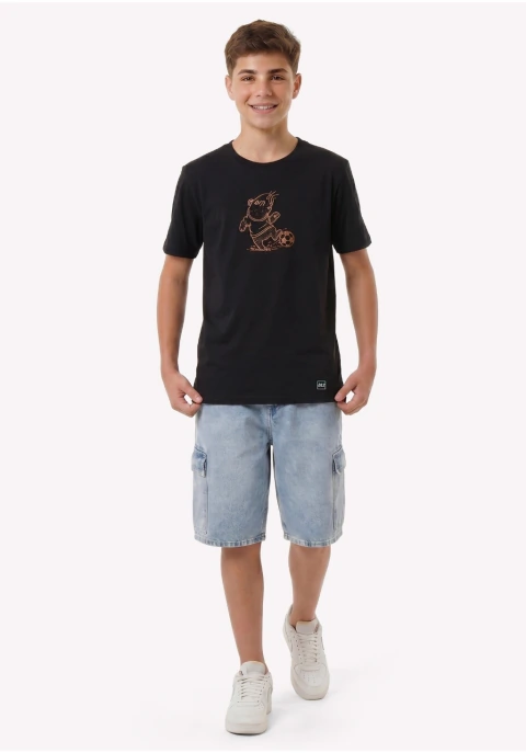 Camiseta em meia malha com estampa