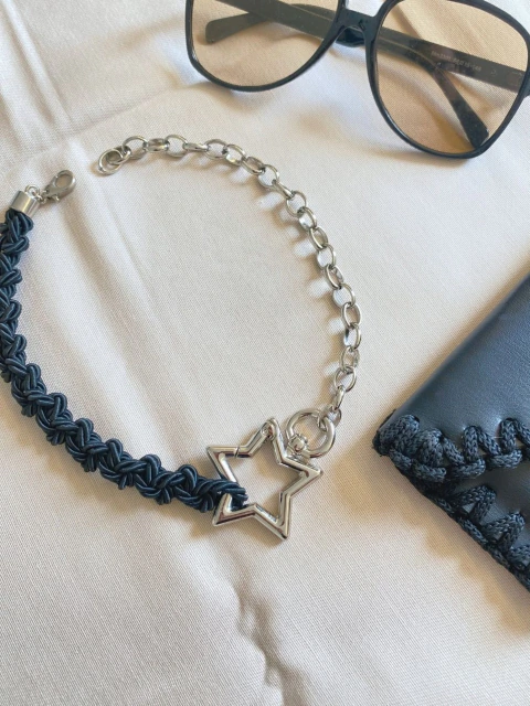 Choker Estrela | Preto Prata