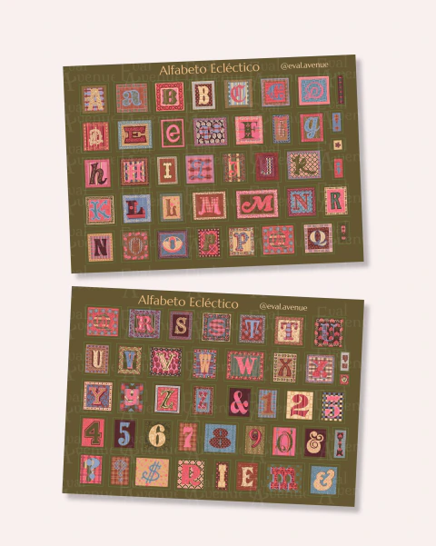 Plancha de Stickers 'Alfabeto Ecléctico'