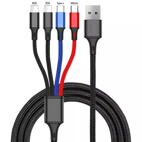 3 em 1 carregador usb cabo de carregamento rápido tipo c micro relâmpago multi c