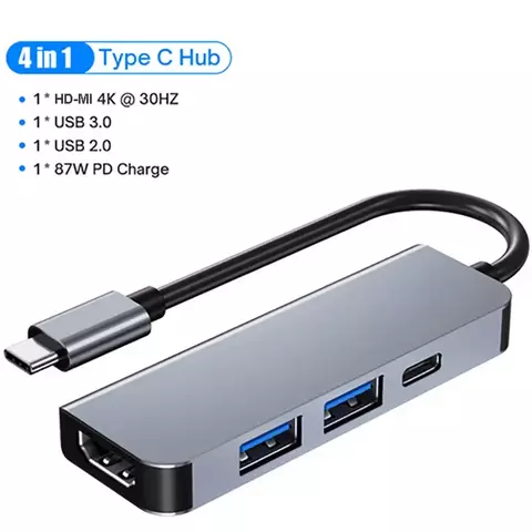 Estação de encaixe usb c pd 100w usb c hub tipo c para adaptador hdmi compatível
