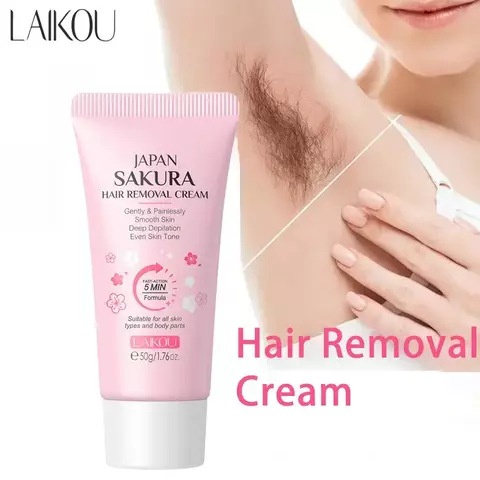 Laikou creme de remoção de pelos, creme depilador de áreas íntimas, indolor, saú
