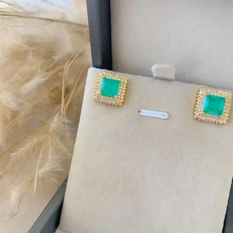 Brinco pedra fusion geogold