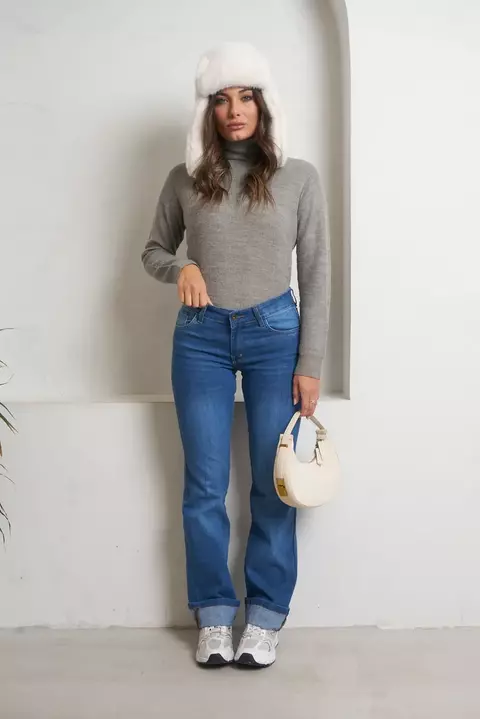 3698 | RECTO AZUL DOBLES EN BOTA TIRO MEDIO TALLES 36 AL 46 GORSI