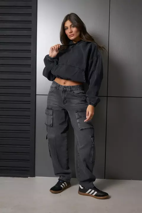 3645 | BAGGY MULTIPOCKET GRIS RIGIDO TIRO MEDIO TALLES 36 AL 46 GORSI