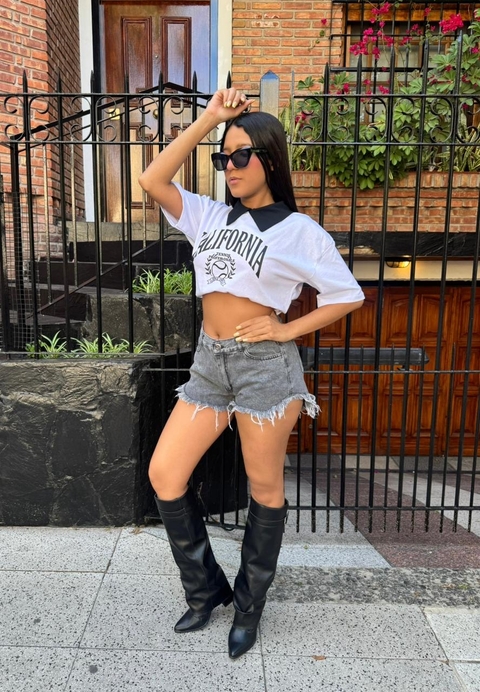 MAR | SHORT GRIS RIGIDO DESFLECADO TALLES DEL 36 AL 54 ANA CLARA