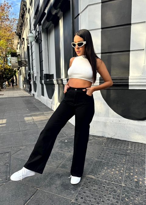 MALIBU NEGRO WIDE LEG RÍGIDO ANA CLARA TALLES 36 AL 52