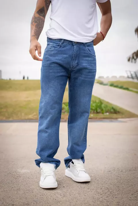 RECTO MANCHESTER DE JEAN RIGIDO AZUL OSCURO CRUZO 38 A 48