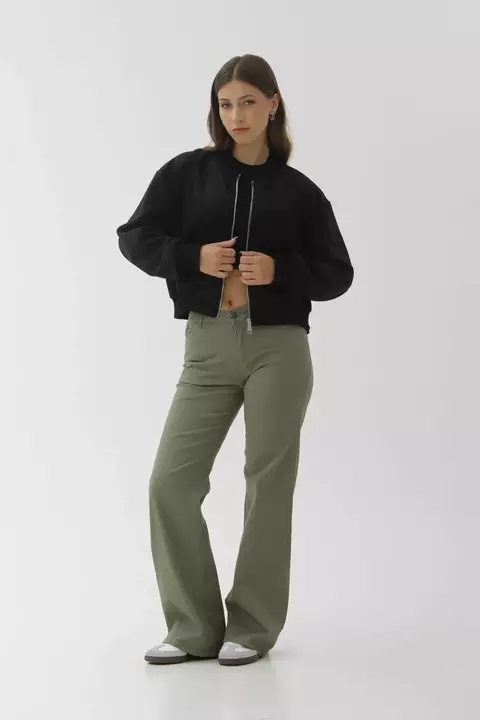 HIROKO VERDE | WIDE LEG DE GABARDINA ELASTIZADO TIRO ALTO TALLES 36 Al 54 TORINE