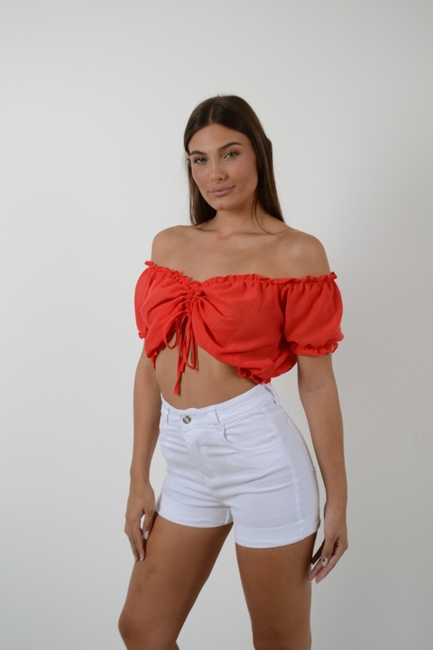 SH-27 | SHORT BLANCO DOBLADO ELASTIZADO TIRO ALTO TALLES DEL 36 AL 46 ANDAR