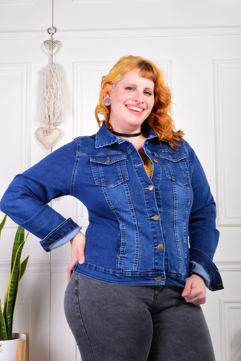 CAMPERA DE JEAN TALLE GRANDE AZUL del 48 al 60 de ANA CLARA JEANS
