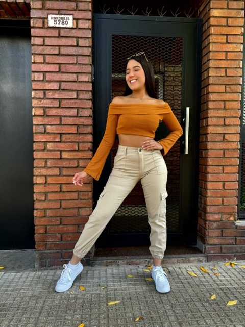 NEW YORK BEIGE BABUCHA CARGO ELASTIZADO ANA CLARA