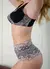 Lateral de conjunto Amelie en puntilla bicolor tostado y negro y algodón lycra
