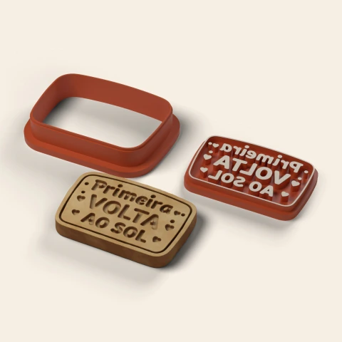 Cortador de Biscoito Primeira Volta ao Sol 5 cm com Carimbo – Molde para Bolacha Decorada e Confeitaria