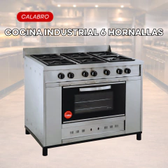 Cocina Industrial de 6 hornallas Calabro