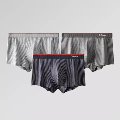 Miiow 3/4 pçs calcinha listrada boxershorts roupa interior masculina algodão org
