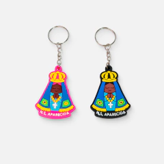 Chaveiro Nossa Senhora Aparecida Bandeira Brasil - Emborrachado - comprar online