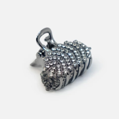 Prendedor de Cabelo Prata Pequeno Metal Com Strass - comprar online
