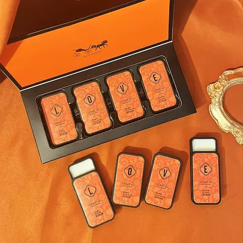 Conjunto de perfume sólido 4 peças, fragrância floral e frutada