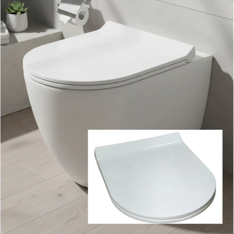 Assento Slim Para Sanitário Com Soft Close 42x32cm La Bella Branco