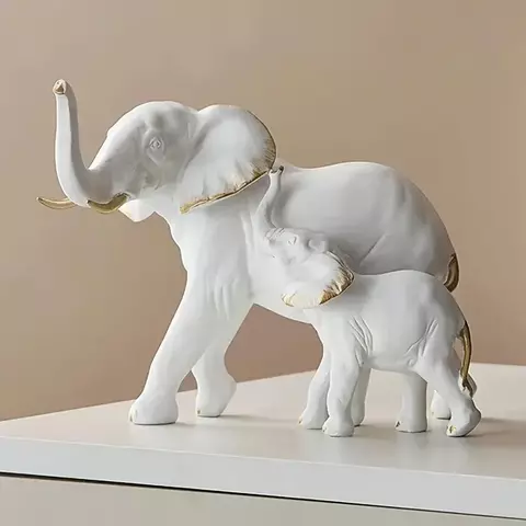 Decoração moderna criativa, estátuas e estatuetas de elefante, enfeites de mesa,