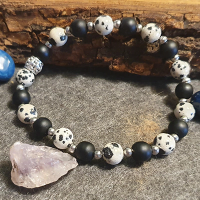 Pulsera Jaspe Dálmata y Ónix