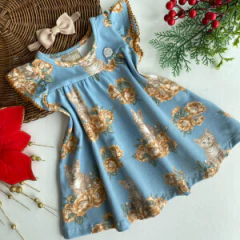 VESTIDO FEMININO AZUL ALASCA 14 4307 8 2001245-600012-8 KYLY