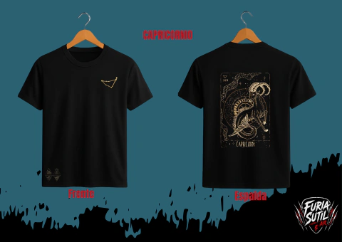 Remera Signo del Zodiaco CAPRICORNIO y su constelación, Algodón premium, estampa DTF
