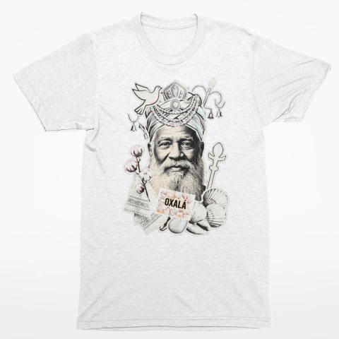 Camiseta Rosto Oxalá Feminina Baby look - comprar online