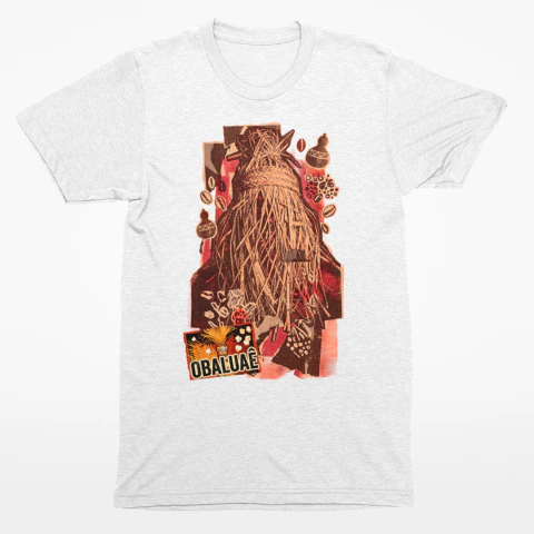 Camiseta Rosto de Obaluaê Feminina Baby Look - comprar online