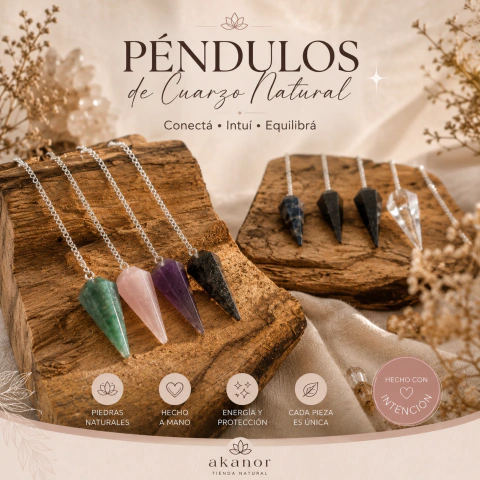 PENDULO DE PIEDRAS SEMIPRECIOSAS CUARZO VERDE