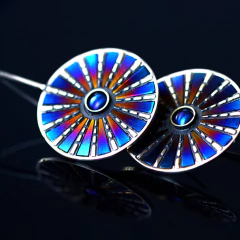 Aros de Plata redondos Art Deco