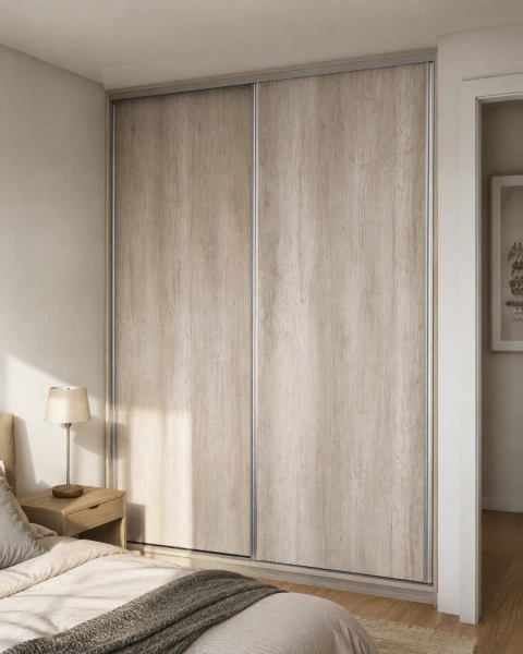 PLACARD PUERTAS CORREDIZAS- CARCASA COLOR, INTERIOR BLANCO.
