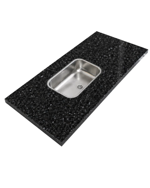MESADA COCINA DE GRANITO NACIONAL- NEGRO BOREAL - comprar online
