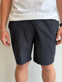 Bermuda Acostamento Casual Linho Preto